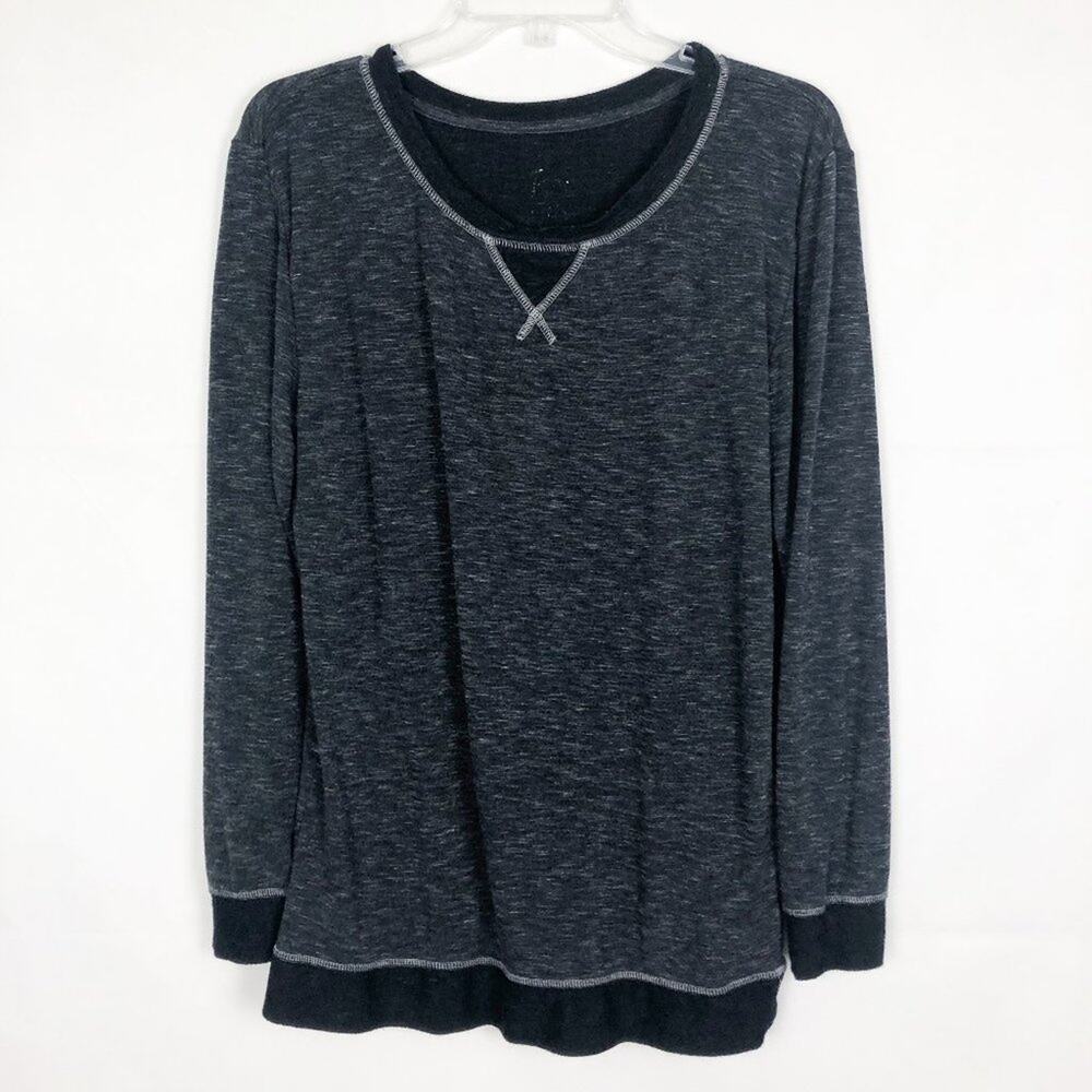 Felina Women's Black Marled Sweater/Top Size Small